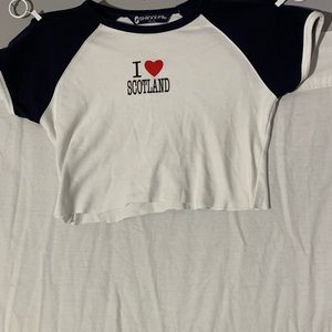 Cropped shirt “I love Scotland”